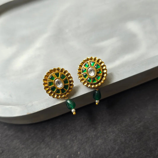 Green Jadau Kempu Studs
