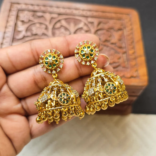 Green Elephant Jhumka